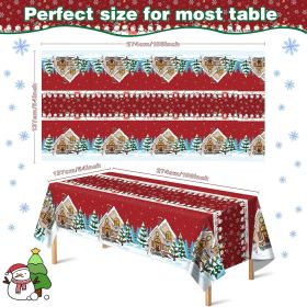 Christmas Party Decorations | Snowman Plastic Tablecloth for Christmas Decorations Indoor Outdoor Outside