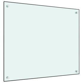 Kitchen Backsplash White 27.6"x23.6" Tempered Glass