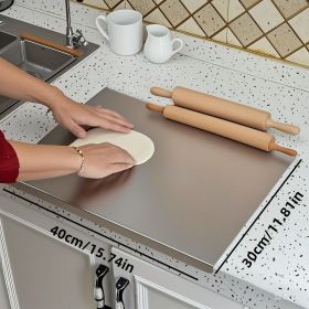 Stainless Steel Cutting Board for Kitchen - Large 304 Chopping Boards with Lid and Non-Slip Pad for Countertop (size: 30cm*40cm)