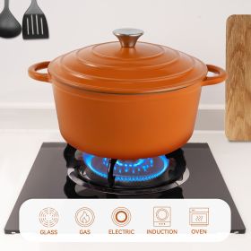 Cast iron Dutch POTS can be used for cooking, baking and refrigeration. (Color: orange)